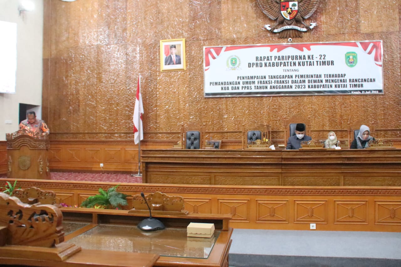 Dewan Perwakilan Rakyat Daerah (DPRD) Kutim Menggelar Sidang Paripurna ke-22
