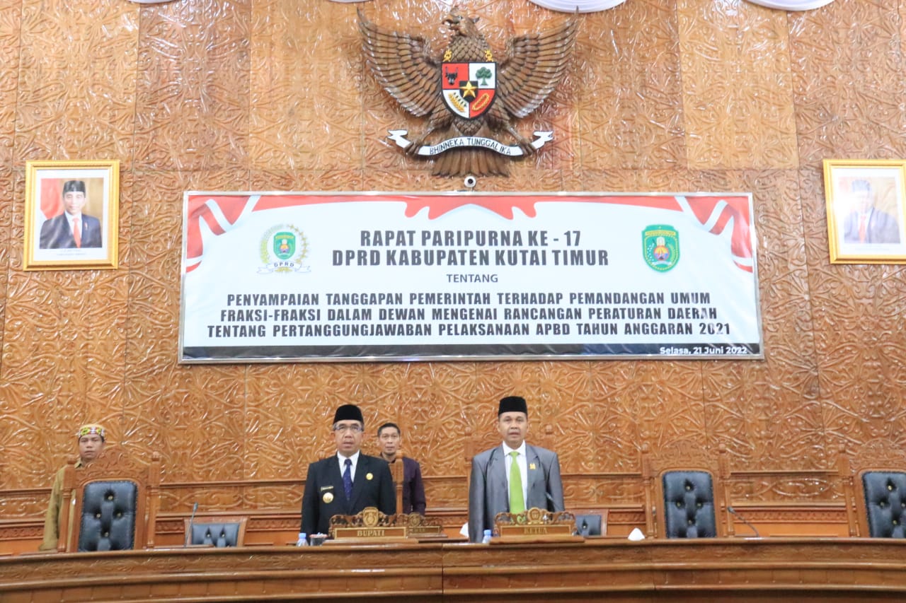 suasana gelar rapat Paripurna Ke-17 DPRD Kabupaten Kutai Timur, di ruang utama kantor DPRD Kutim (21/06/2022)